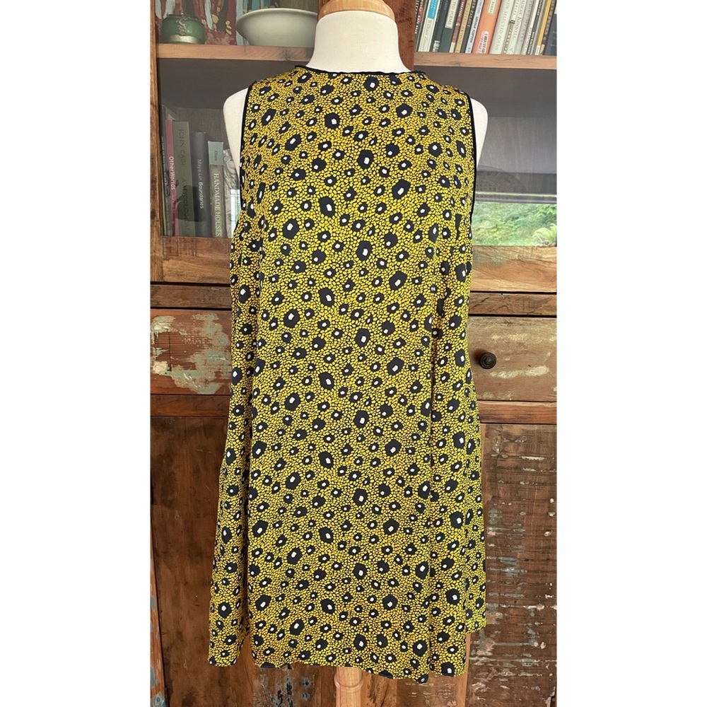 Gold and Navy Dot Zara Trapeze Dress
